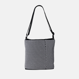 Acrylic Pocket Shoulder SD Bag in Black and White Mesh -Big Bag NY
