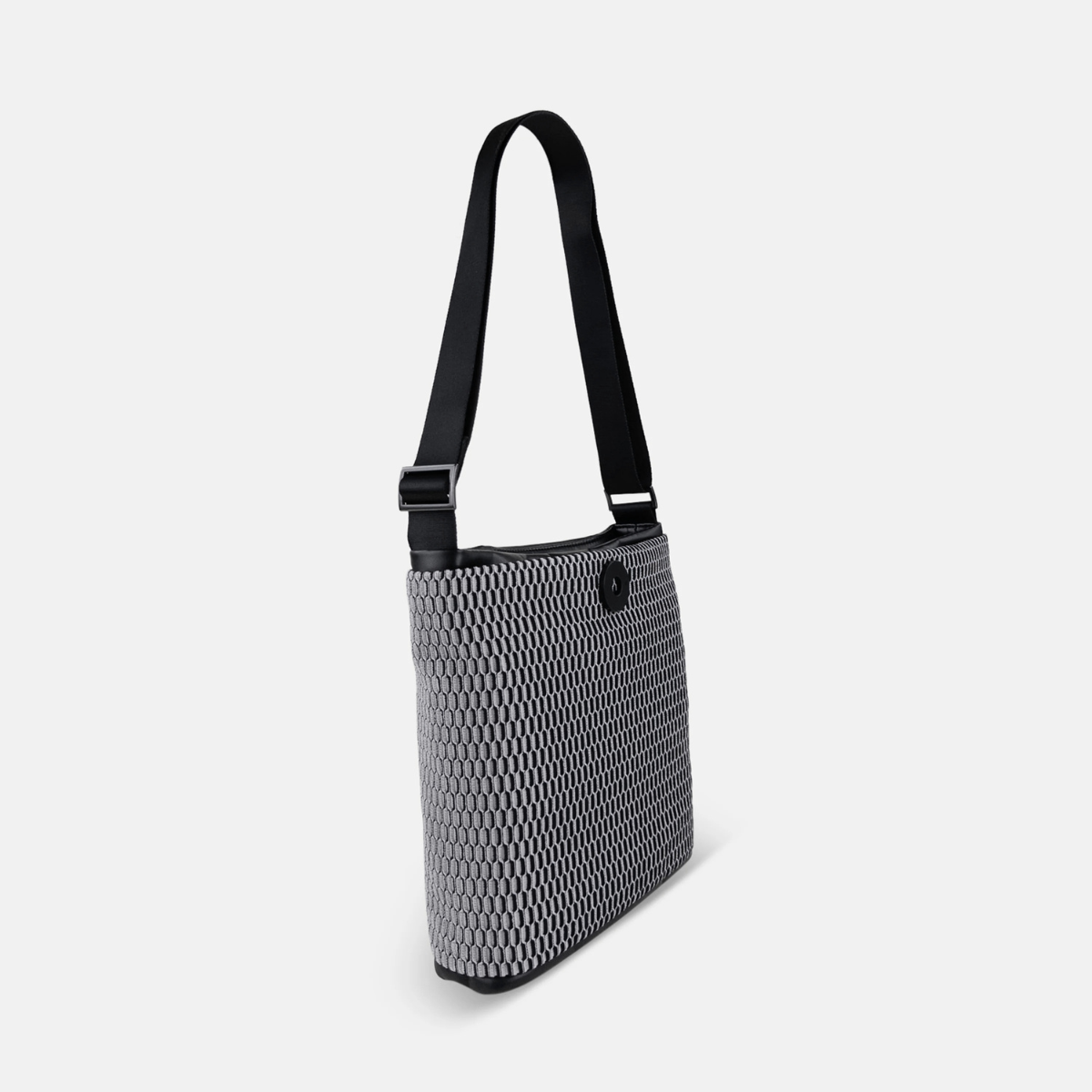 Acrylic Pocket Shoulder SD Bag in Black and White Mesh -Big Bag NY