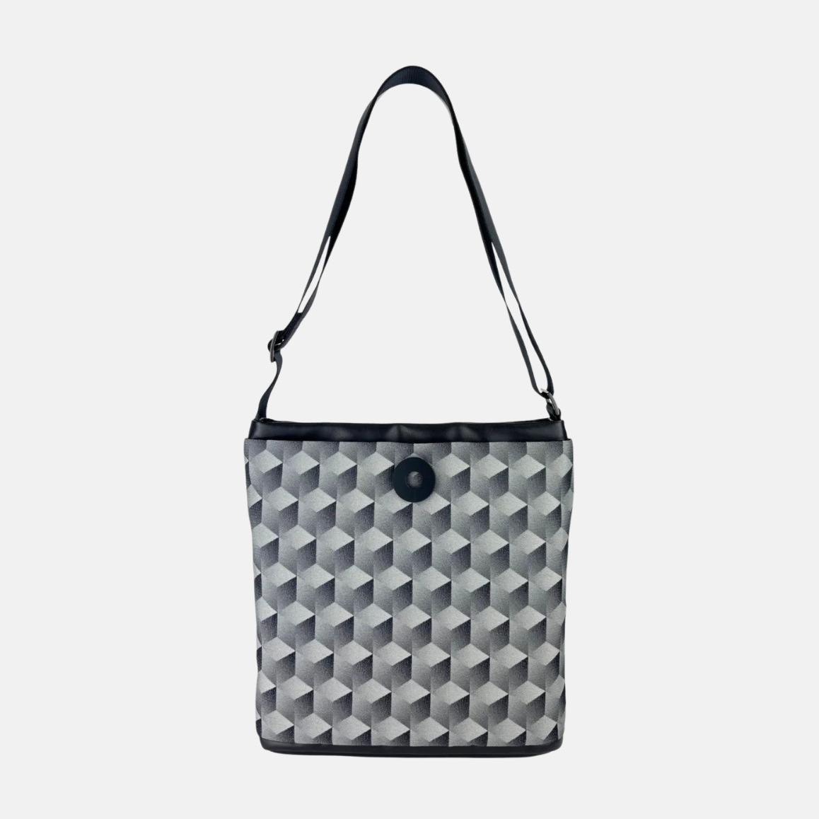 Acrylic Pocket Shoulder SD Bag in Geometric Print - Big Bag NY