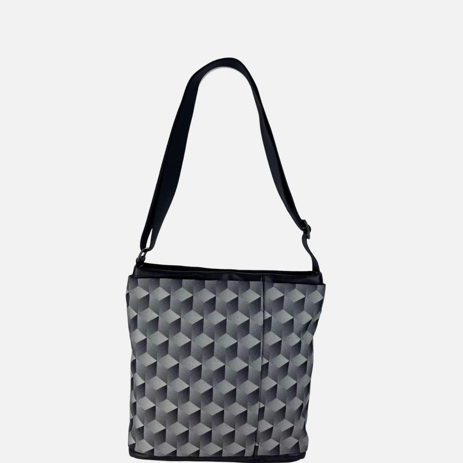 Acrylic Pocket Shoulder SD Bag in Geometric Print - Big Bag NY