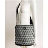 Acrylic Pocket Shoulder SD Bag in Geometric Print - Big Bag NY