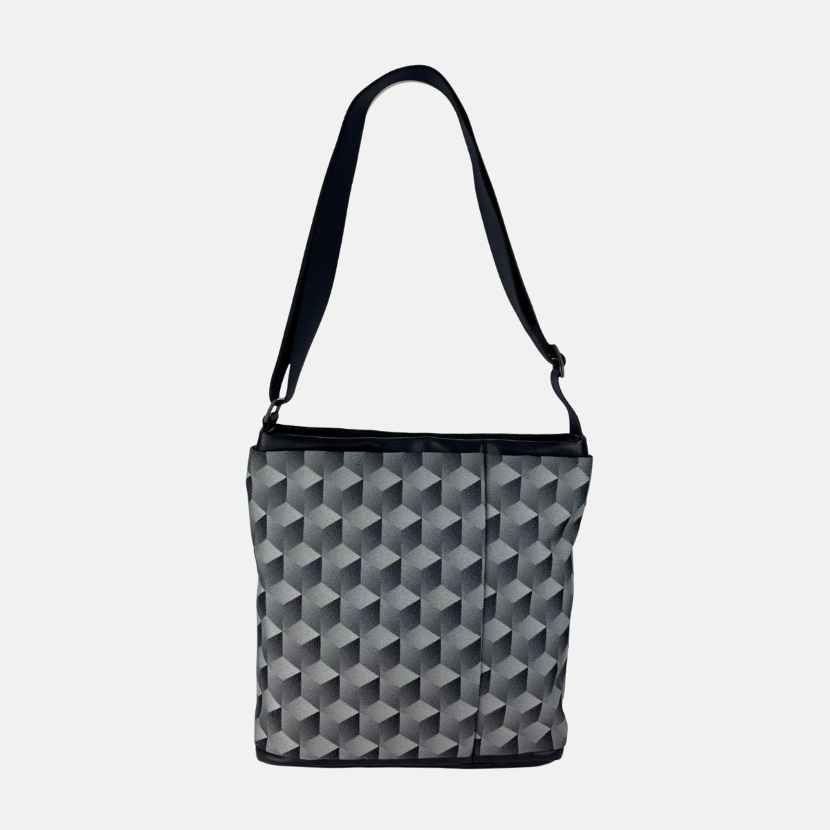 Acrylic Pocket Shoulder SD Bag in Geometric Print - Big Bag NY