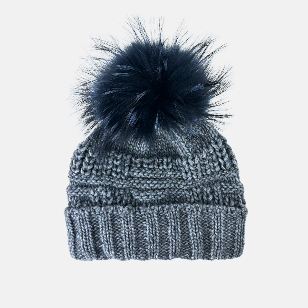 Angiolo Frasconi Knit Beanie with Fur Pom Pom - Big Bag NY
