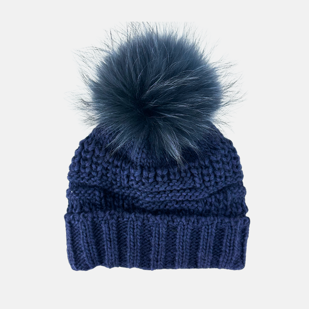 Angiolo Frasconi Knit Beanie with Fur Pom Pom - Big Bag NY