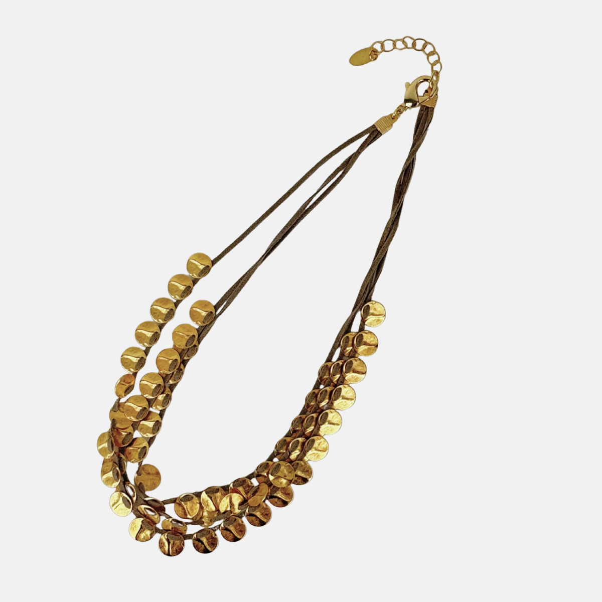 Antique Gold Coin Cascade Necklace - Big Bag NY