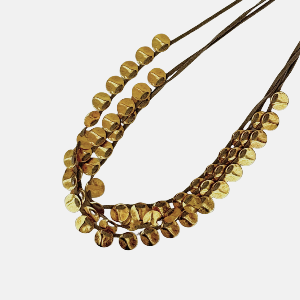 Antique Gold Coin Cascade Necklace - Big Bag NY