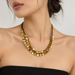 Antique Gold Coin Cascade Necklace - Big Bag NY