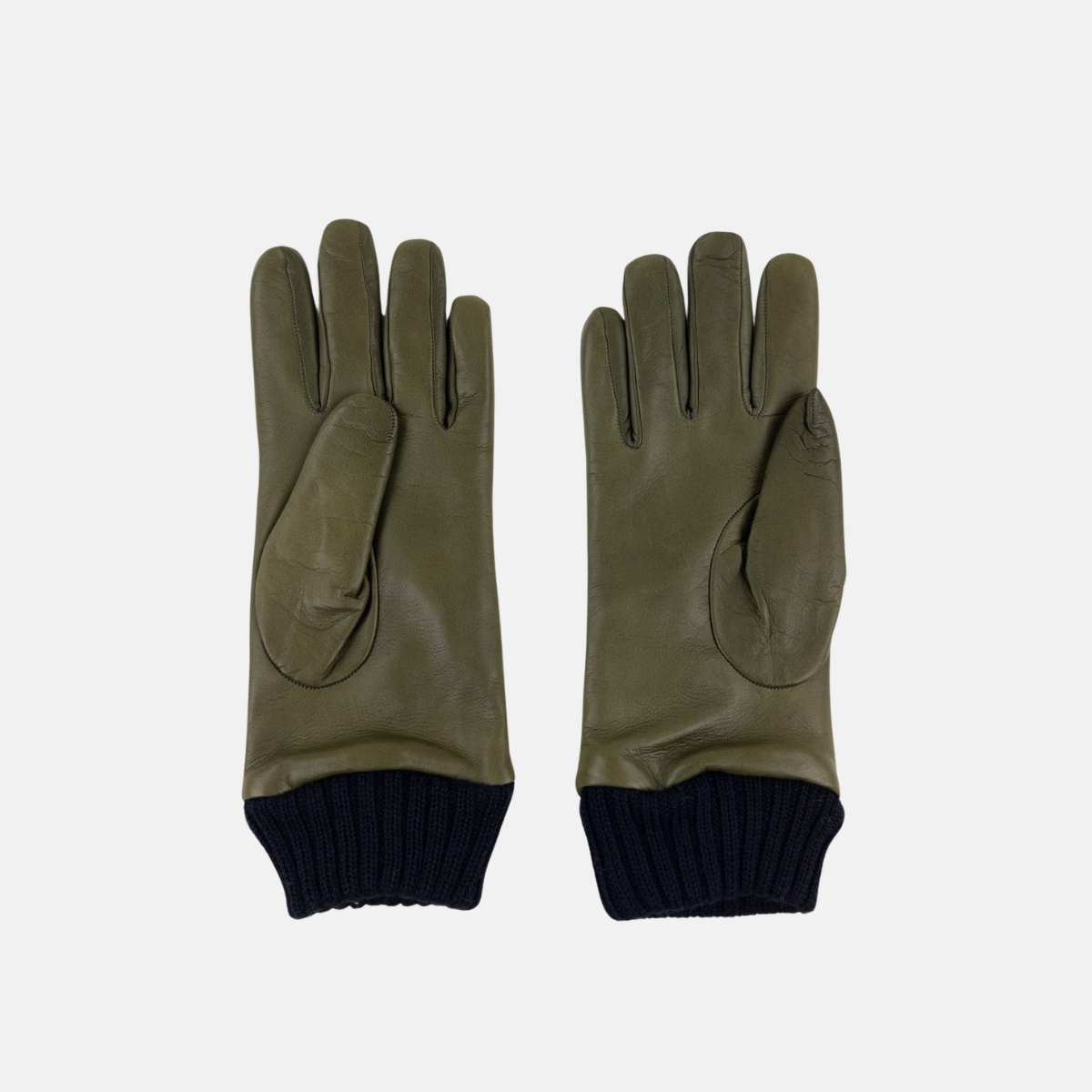 Artigiano Del Guanto Quilted Leather Glove in Khaki - Big Bag NY