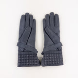 Artigiano Del Guanto Studded Leather Glove with Buckle in Grey - Big Bag NY