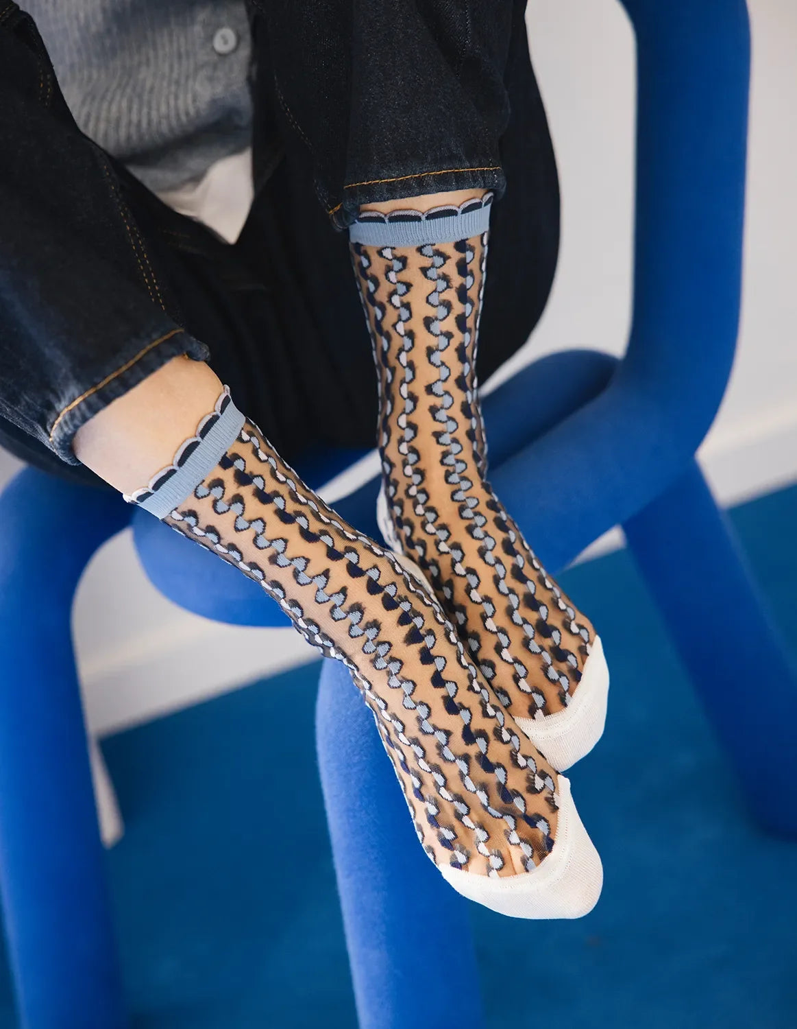 Atelier St Eustache Cirkelbroen Bleu Socks - Big Bag NY