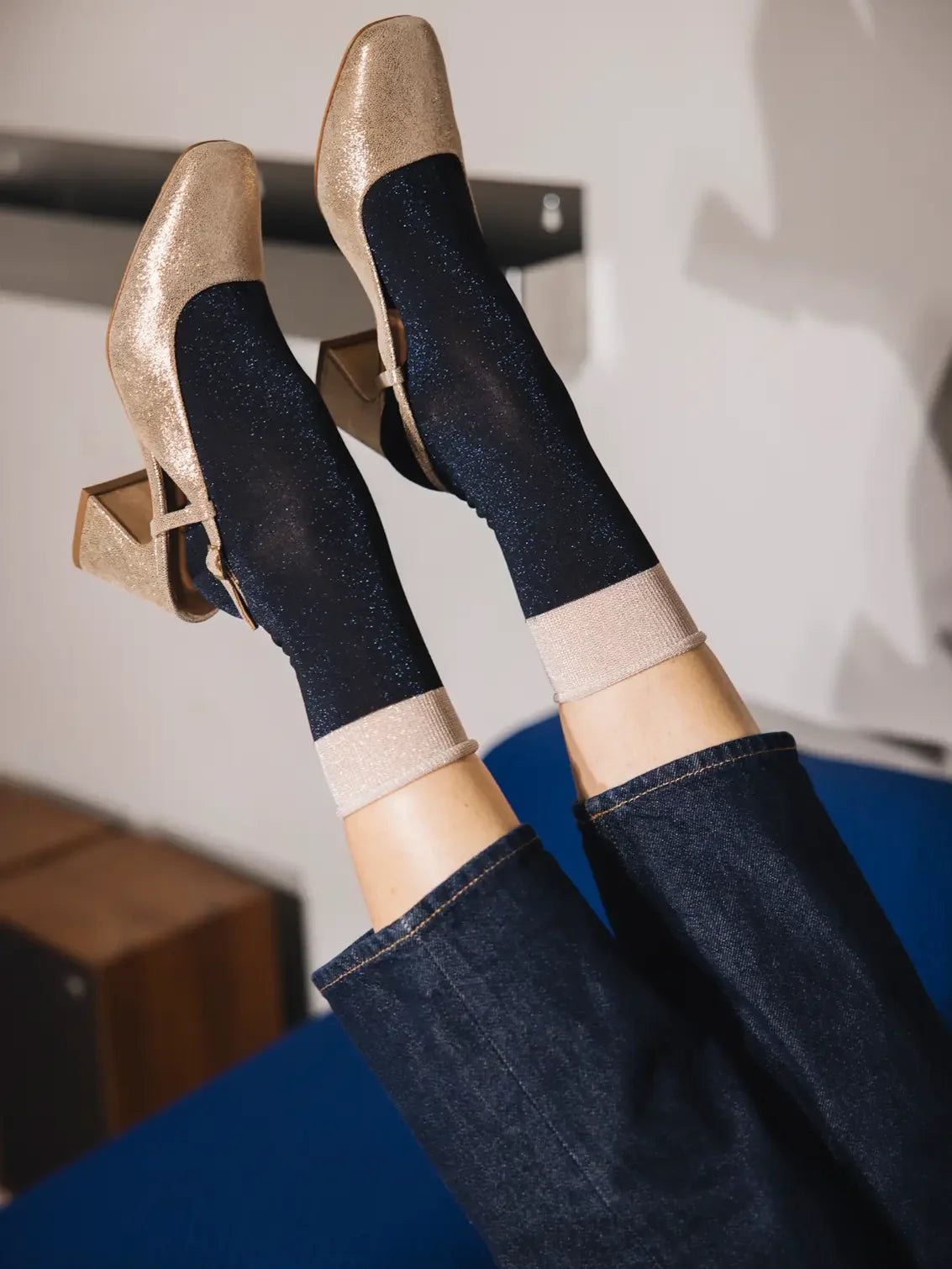 Atelier St Eustache Electro Socks in Dark Blue - Big Bag NY