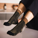 Atelier St Eustache Madison Socks in Black and Gold - Big Bag NY