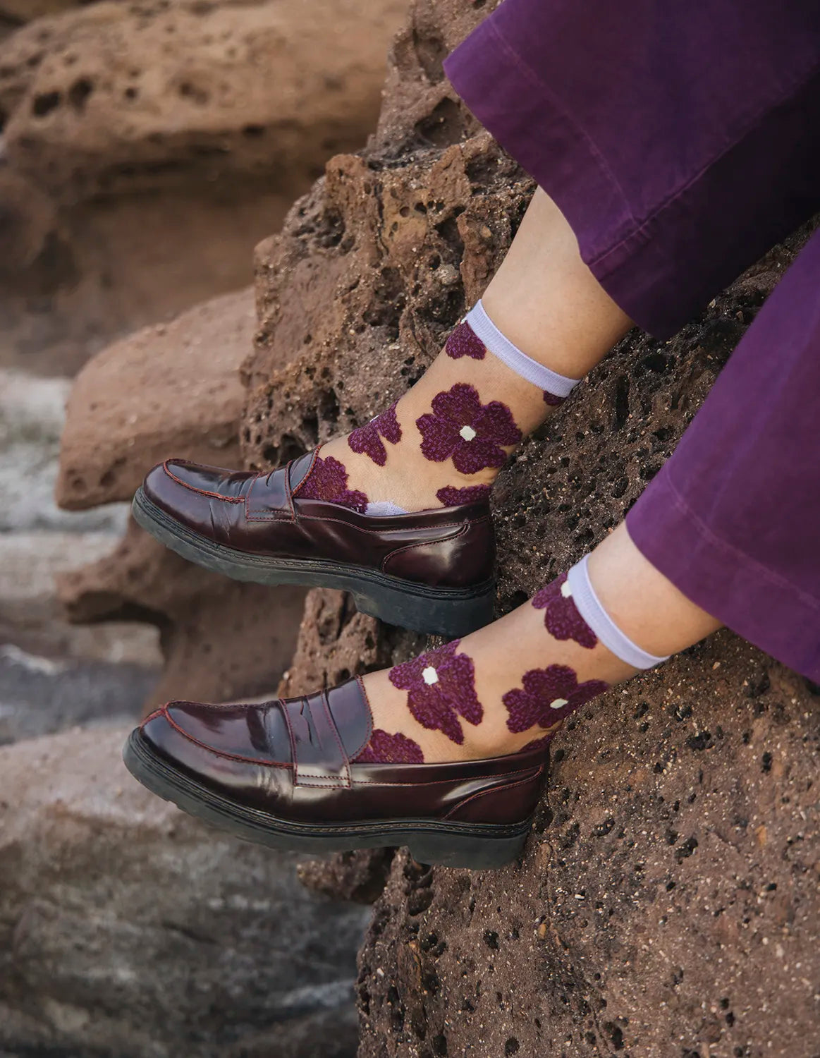 Atelier St Eustache Murano Violette Socks - Big Bag NY