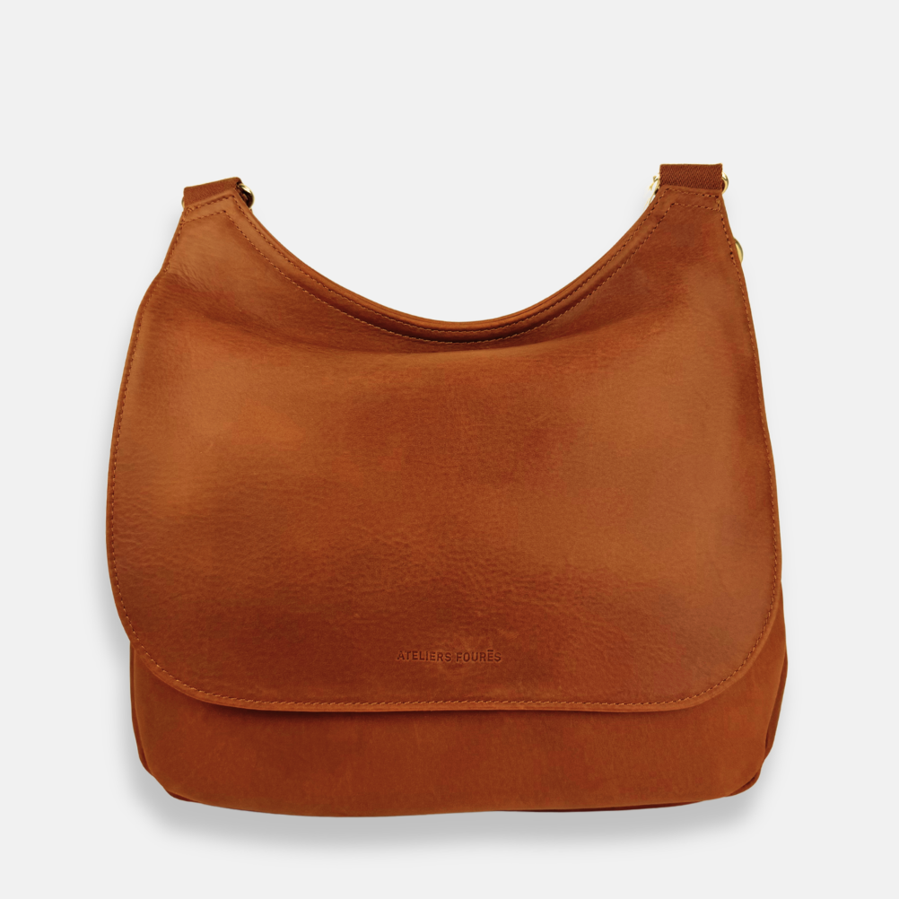 Ateliers Foures ARTEMIS medium Crossbody Bag with Flap Fauve - Big Bag NY