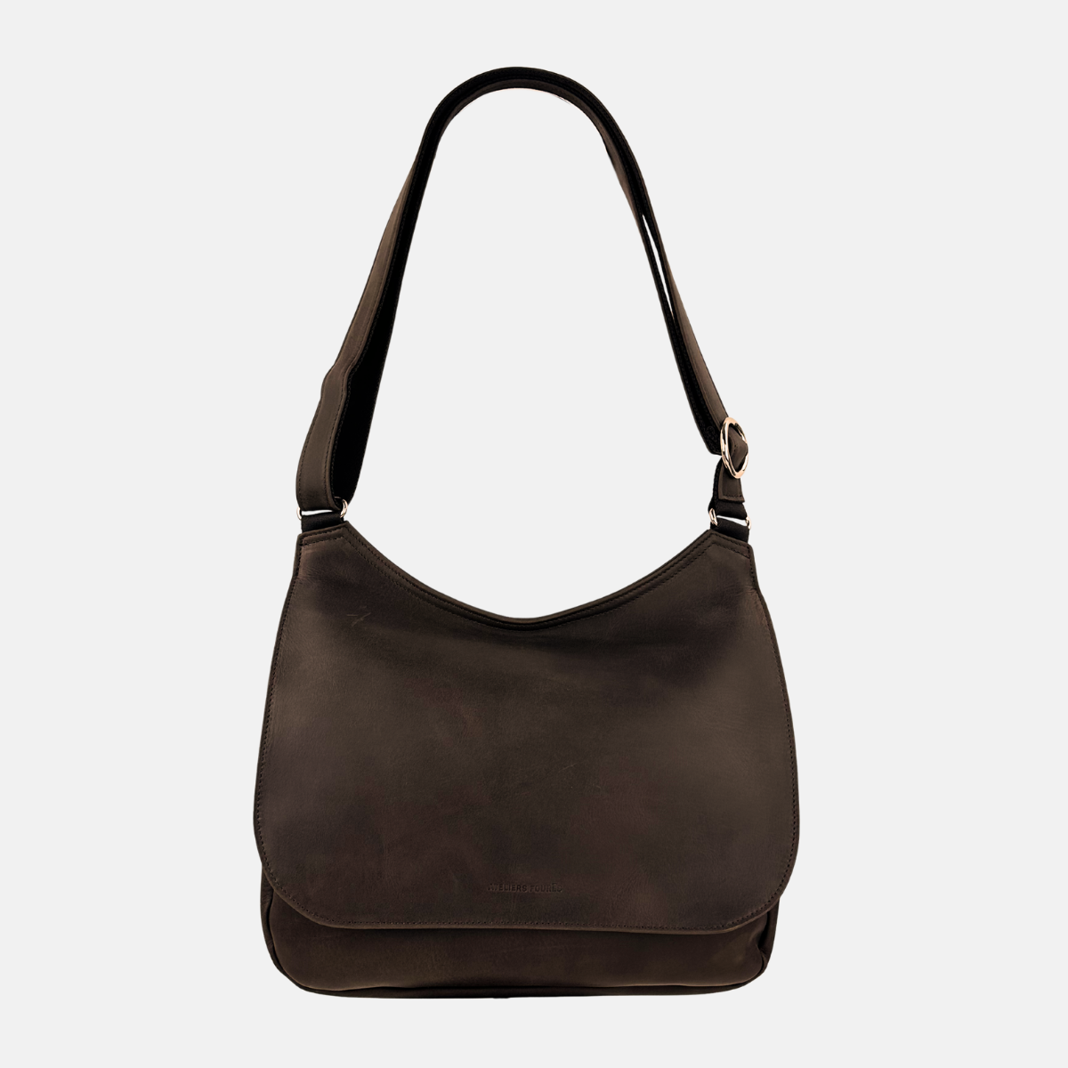 Ateliers Foures Artemis Large Crossbody Bag with Flap Chocolate - Big Bag NY