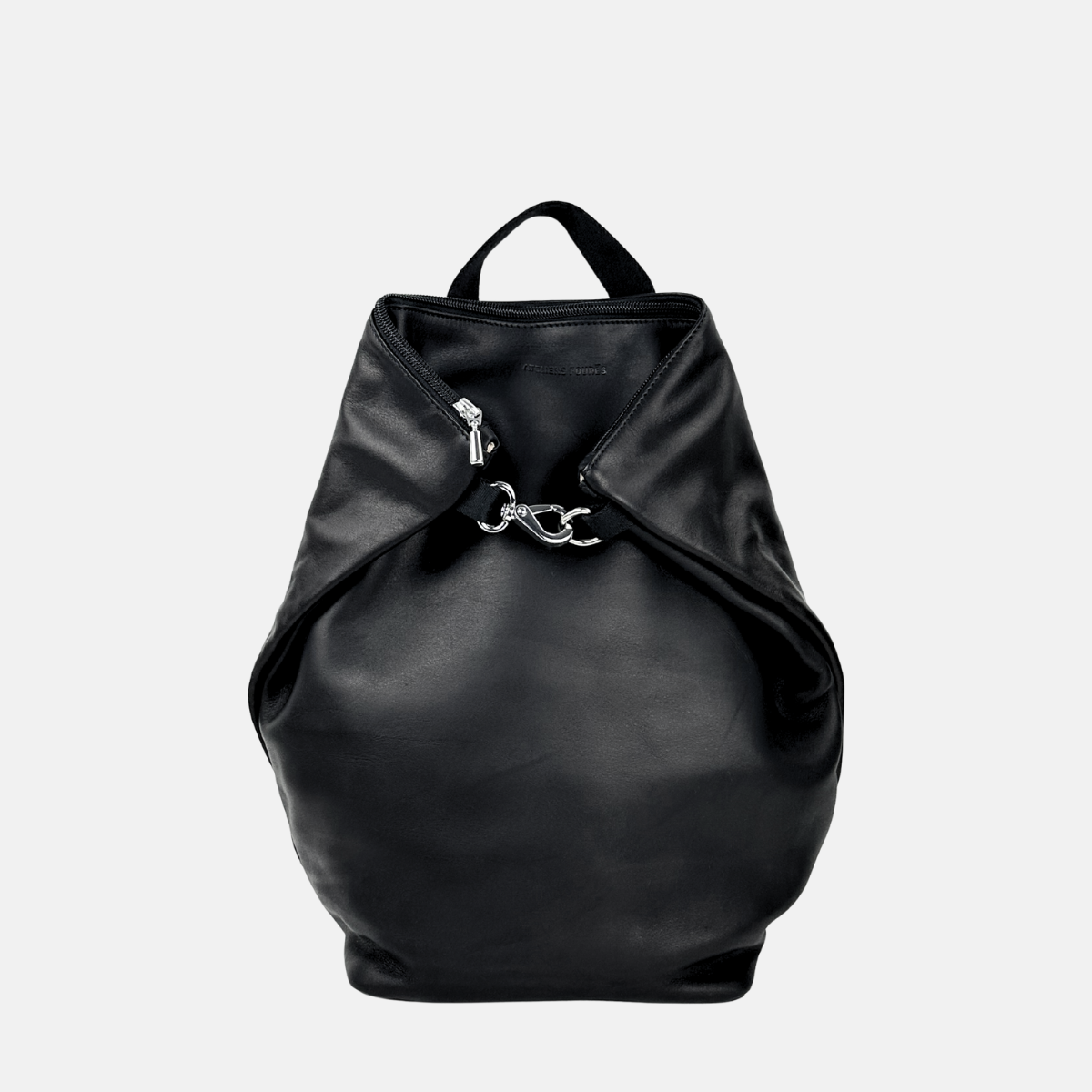 Ateliers Foures Ateliers Foures Large PSYCHE Leather Backpack Black - Big Bag NY