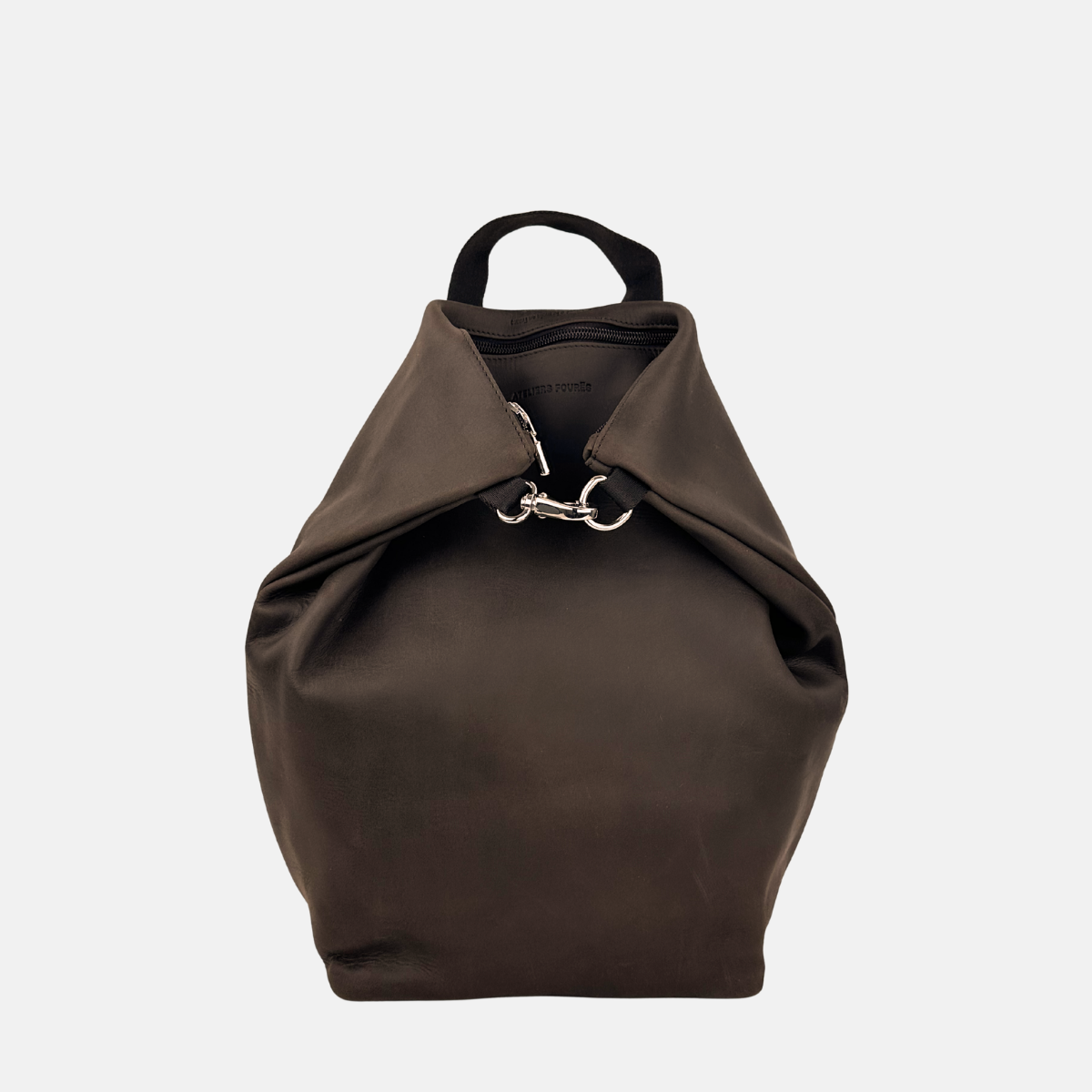Ateliers Foures Ateliers Foures Large PSYCHE Leather Backpack Brown - Big Bag NY