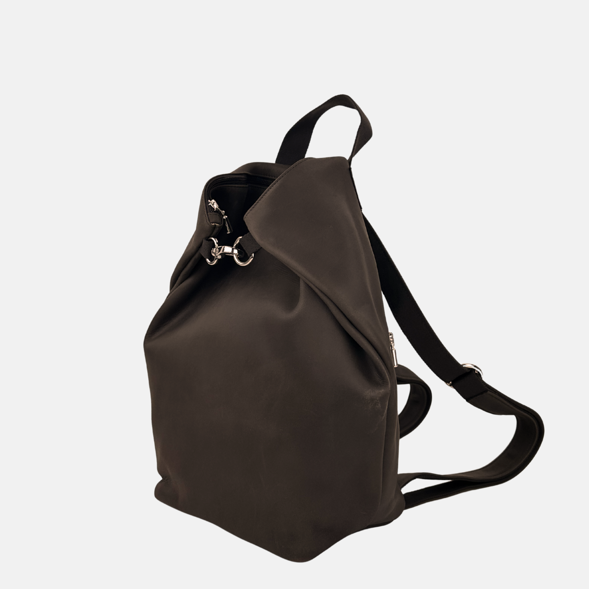 Ateliers Foures Ateliers Foures Large PSYCHE Leather Backpack Brown - Big Bag NY