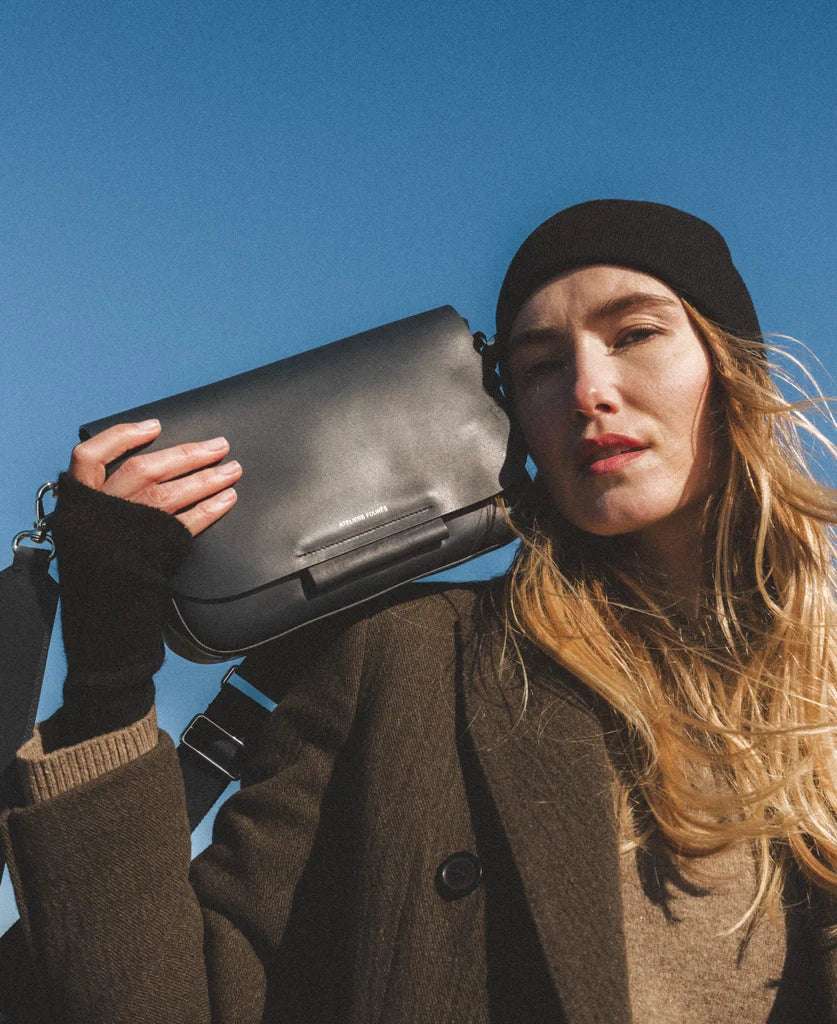 Ateliers Foures Calista Medium Crossbody and Shoulder Bag in Black - Big Bag NY