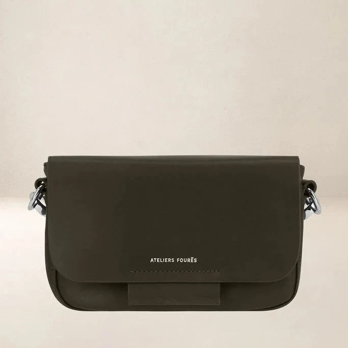 Ateliers Foures Calista Medium Crossbody and Shoulder Bag in Kaki- Big Bag NY