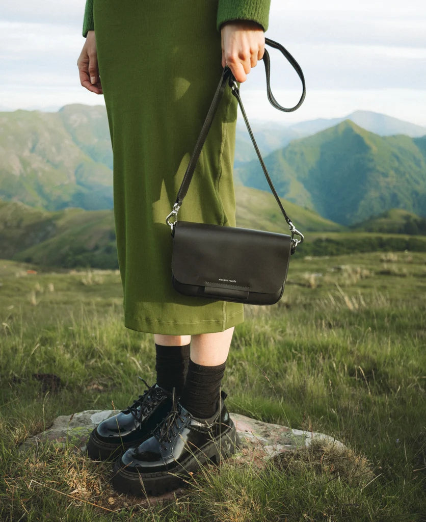 Ateliers Foures Calista Medium Crossbody and Shoulder Bag in Kaki - Big Bag NY