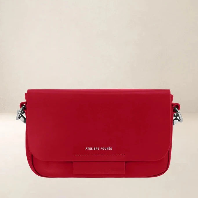 Ateliers Foures Calista Medium Crossbody and Shoulder Bag in Red- Big Bag NY