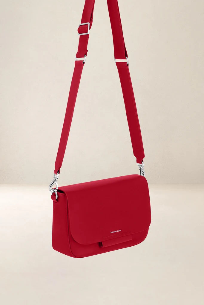 Ateliers Foures Calista Medium Crossbody and Shoulder Bag in Red- Big Bag NY