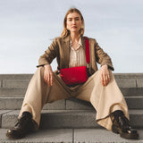 Ateliers Foures Calista Medium Crossbody and Shoulder Bag in Red- Big Bag NY