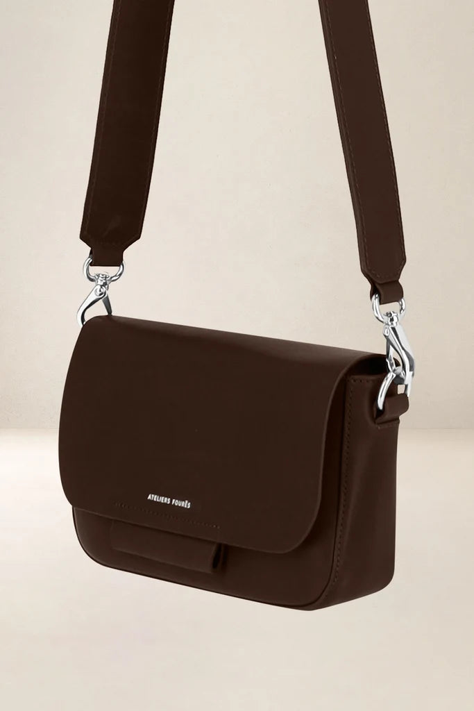 Ateliers Foures Calista Small Crossbody and Shoulder Bag in Brown - Big Bag NY