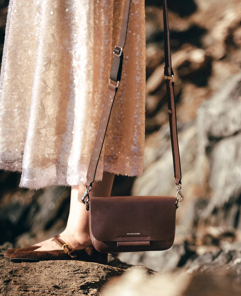 Ateliers Foures Calista Small Crossbody and Shoulder Bag in Brown - Big Bag NY