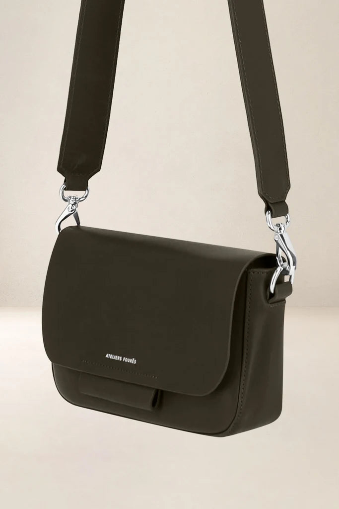 Ateliers Foures Calista Small Crossbody and Shoulder Bag in Kaki- Big Bag NY
