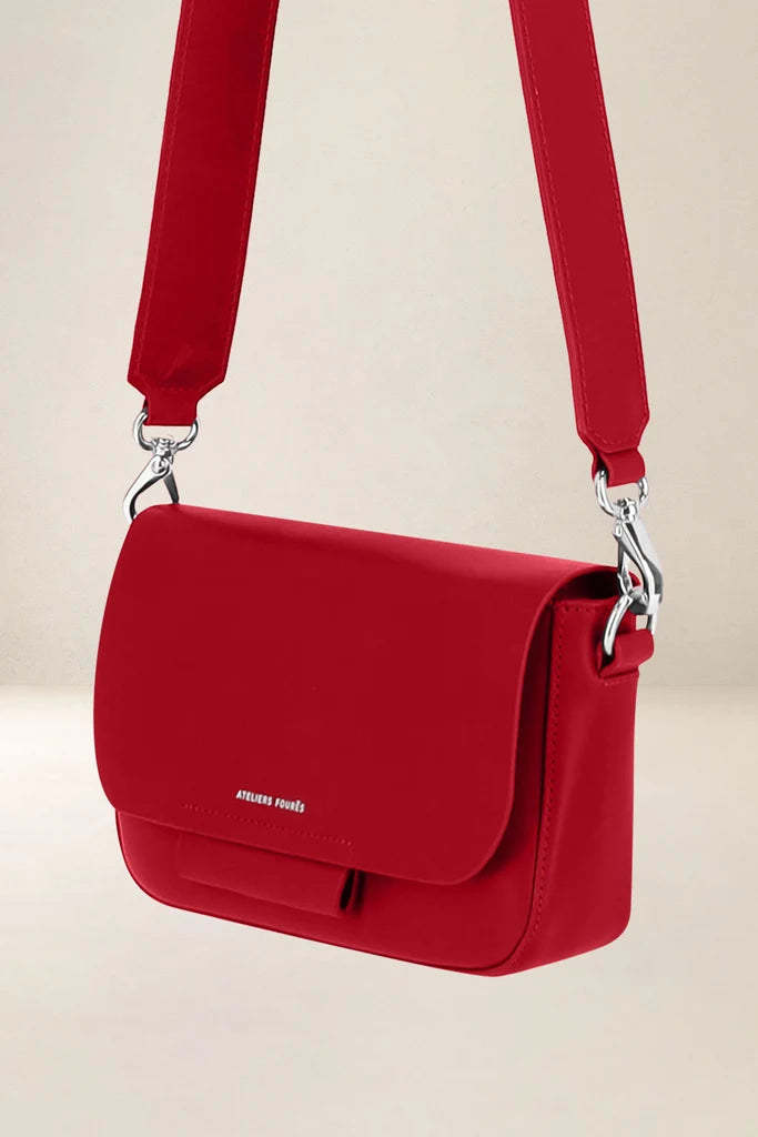 Ateliers Foures Calista Small Crossbody and Shoulder Bag in Red - Big Bag NY