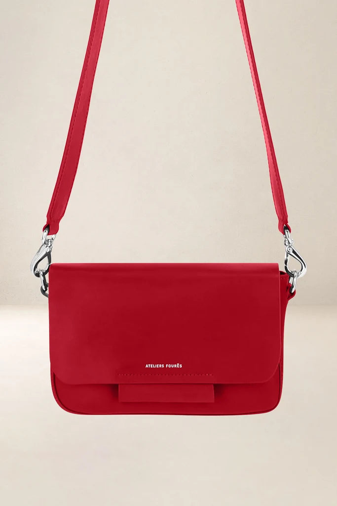 Ateliers Foures Calista Small Crossbody and Shoulder Bag in Red - Big Bag NY