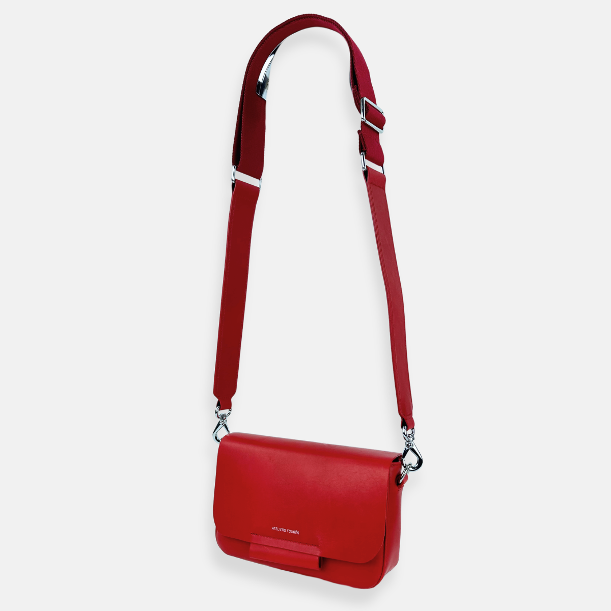 Ateliers Foures Calista Small Crossbody and Shoulder Bag in Red - Big Bag NY
