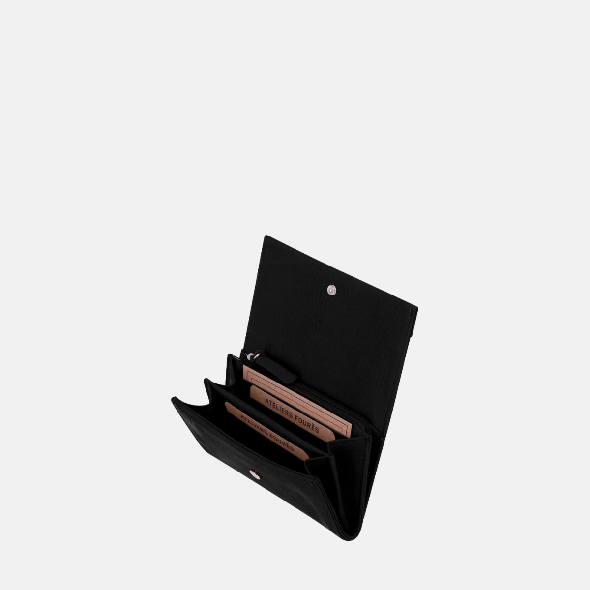 Ateliers Foures Fold over coin purse with band Black - Big Bag NY