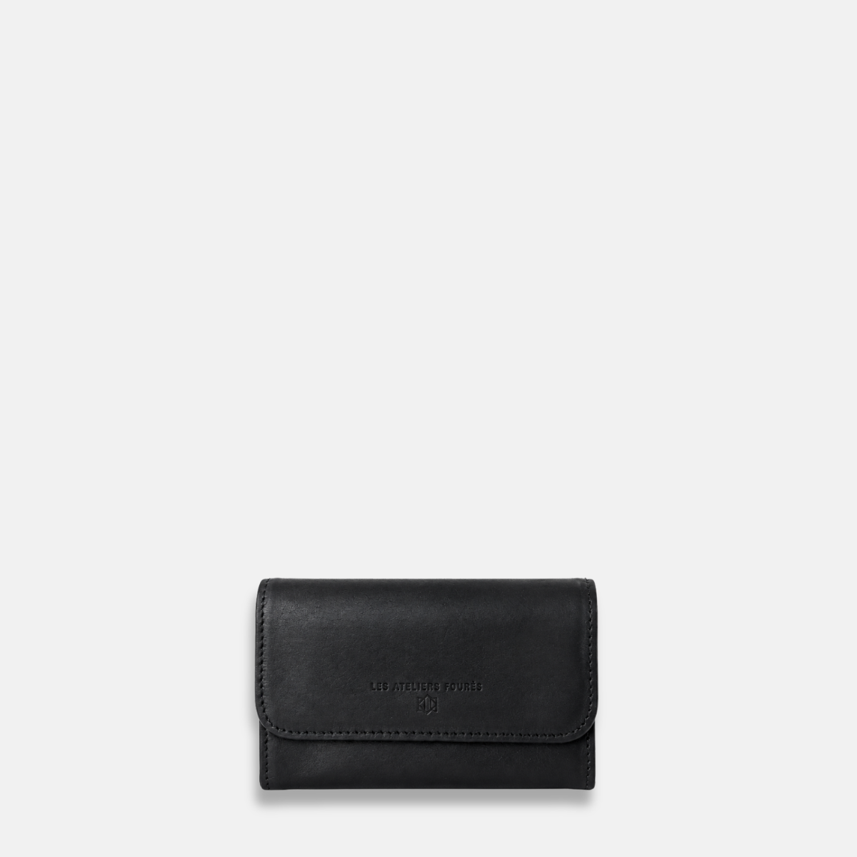 Ateliers Foures Fold over coin purse with card inserts in Black- Big Bag Ny