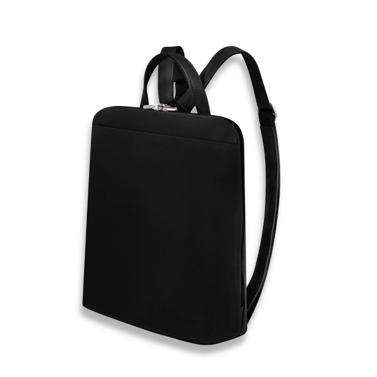 Ateliers Foures Large ANDROMEDE Leather Backpack in Black- Big Bag NY