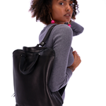Ateliers Foures Large ANDROMEDE Leather Backpack in Black- Big Bag NY