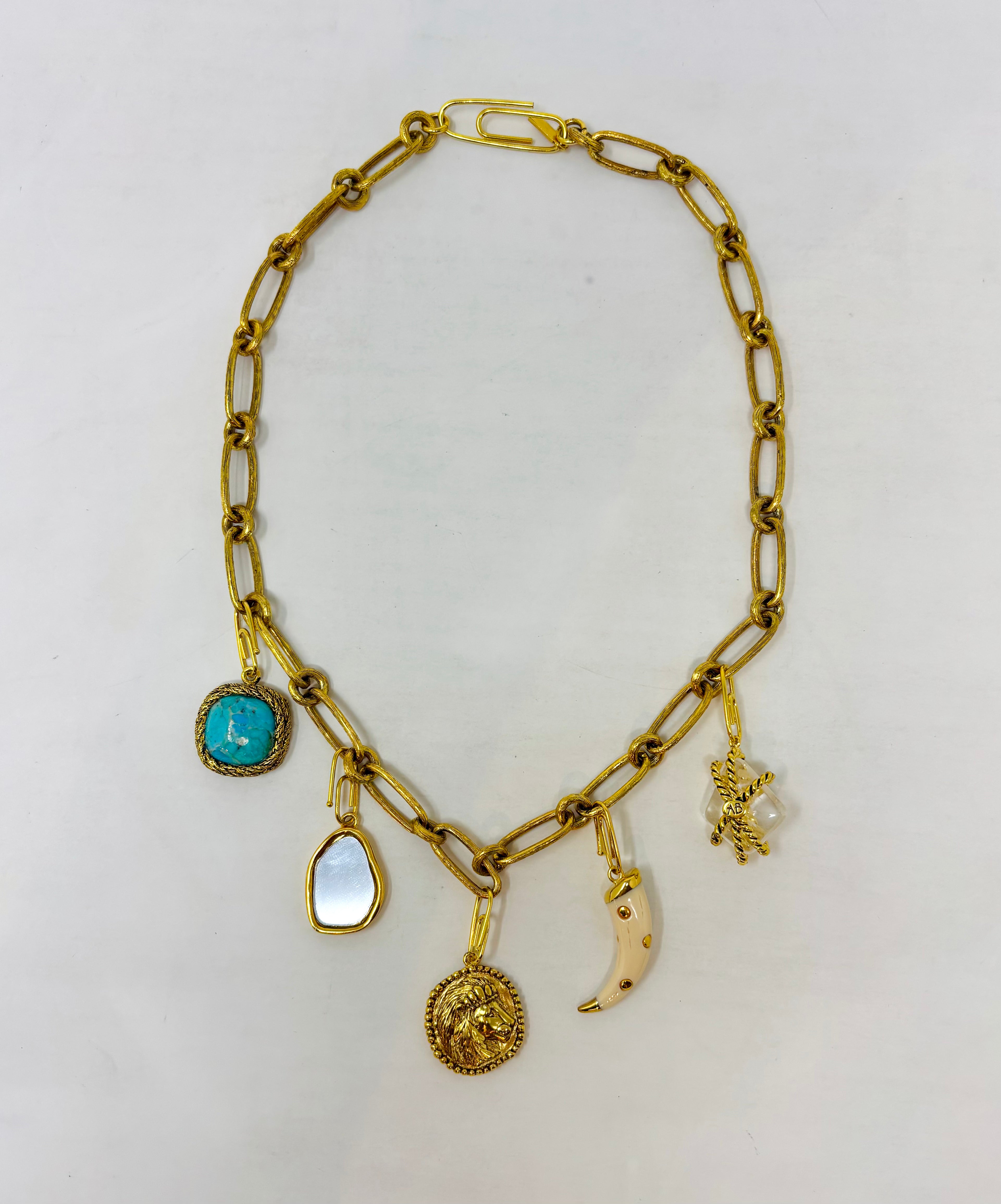 Aurelie Bidermann Charms Bar Hazelnut Necklace - Big Bag NY