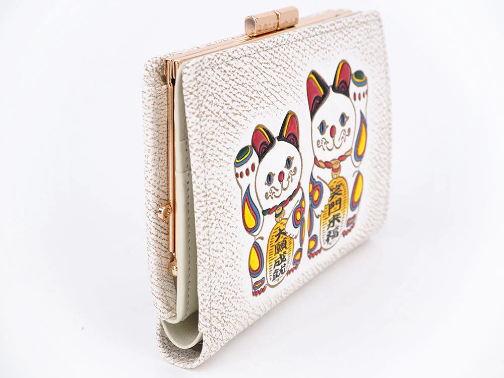 Manekineko Gamasatsu Square Billfold with Clasp - Big Bag NY
