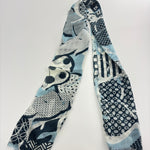 Blue and White Mixed Patterns Scarf - Big Bag NY