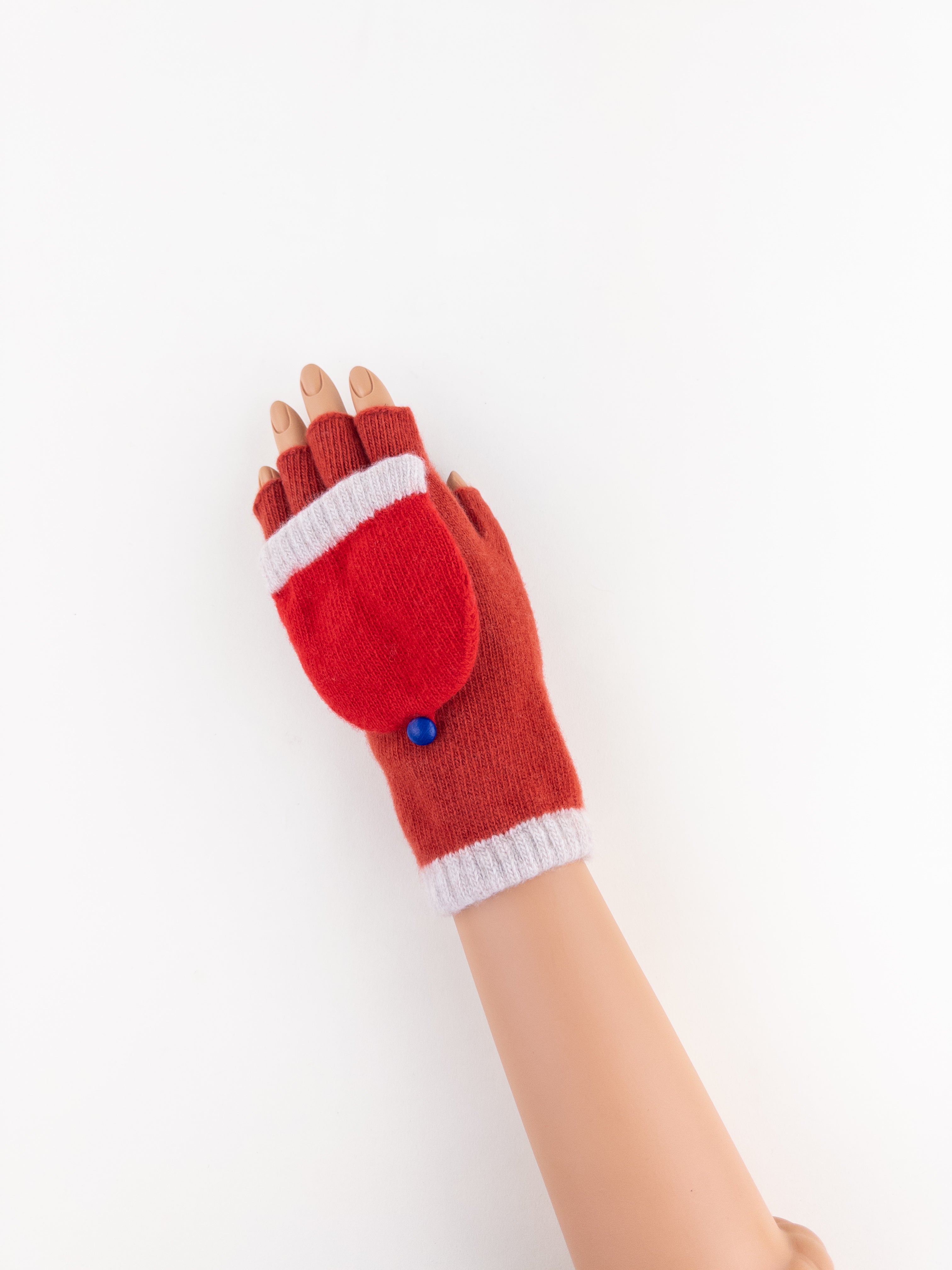 Santacana Short Fingerless Glove with Hood in Red - Big Bag NY