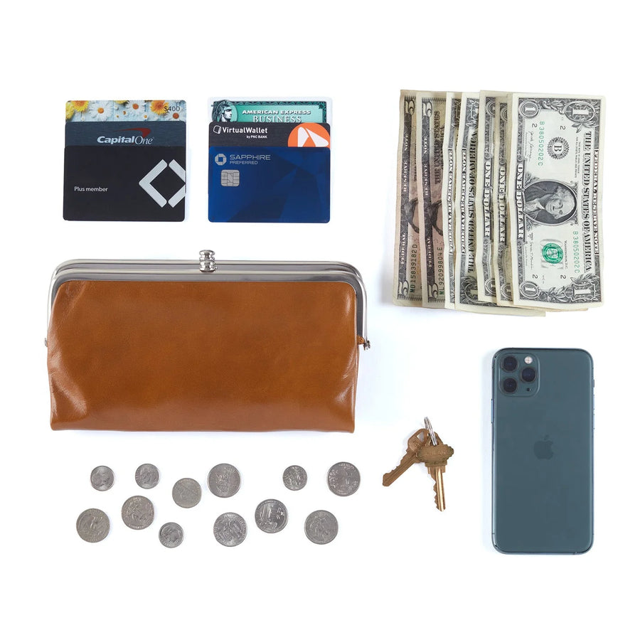 Hobo Lauren Clutch-Wallet in Polished Leather Tan - Big Bag NY