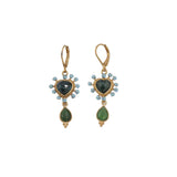 LA2L LUNA Blue Tourmaline Heart Drop Earrings - Big Bag NY