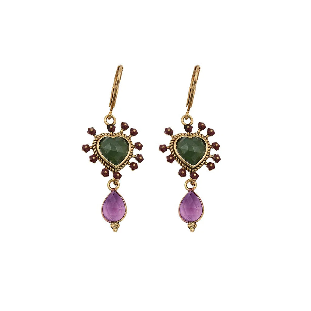 LA2L LUNA Serpentine Heart Drop Earrings - Big Bag NY