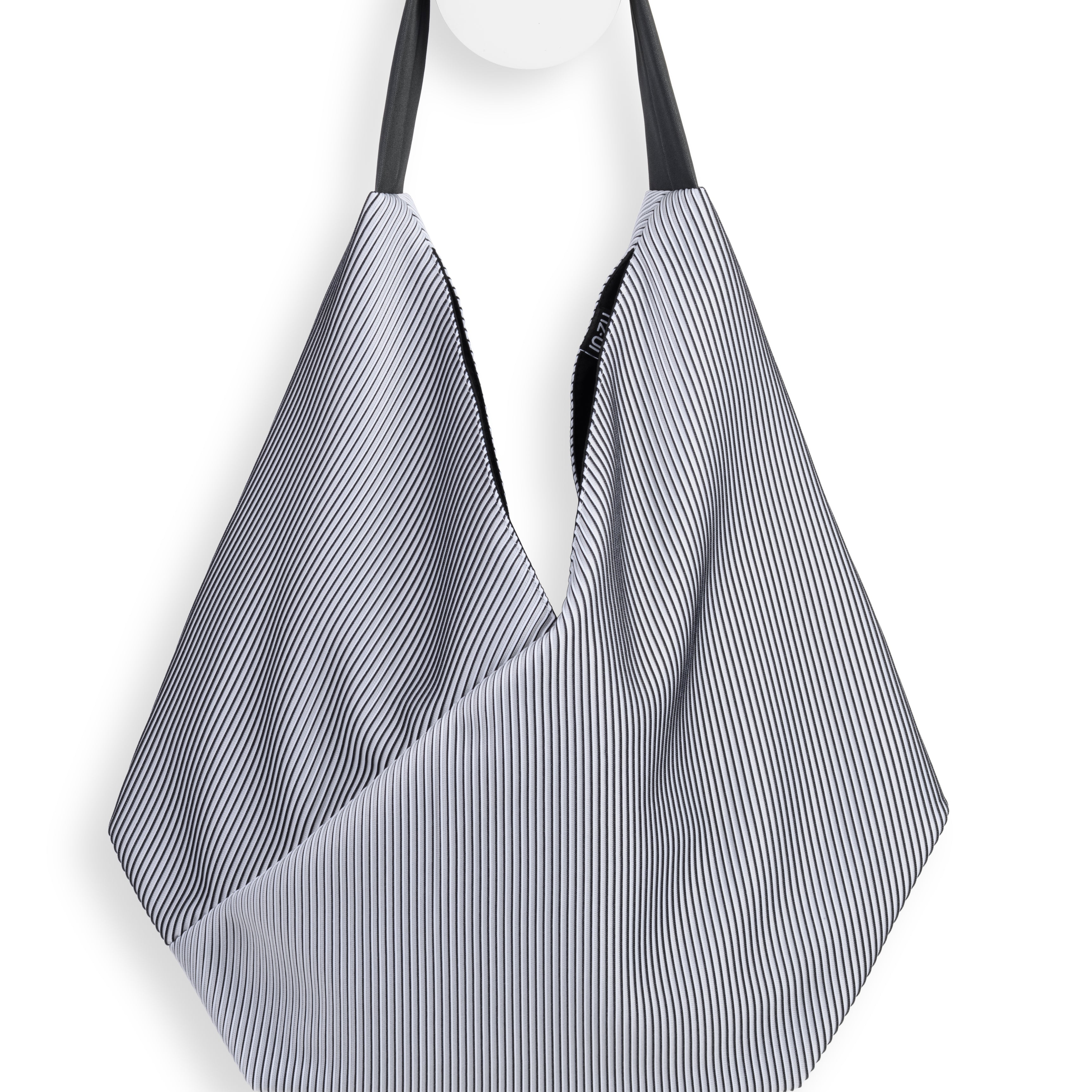 InZu Bevel Tote in Black and White Lines - Big Bag NY