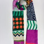 Barbieri Chevron Dot Silk Scarf Fuschia Orange - Big Bag NY 