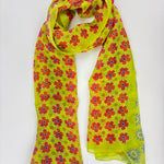 Barbieri Daisy Silk Scarf Lime - Big Bag NY