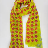 Barbieri Daisy Silk Scarf Lime - Big Bag NY