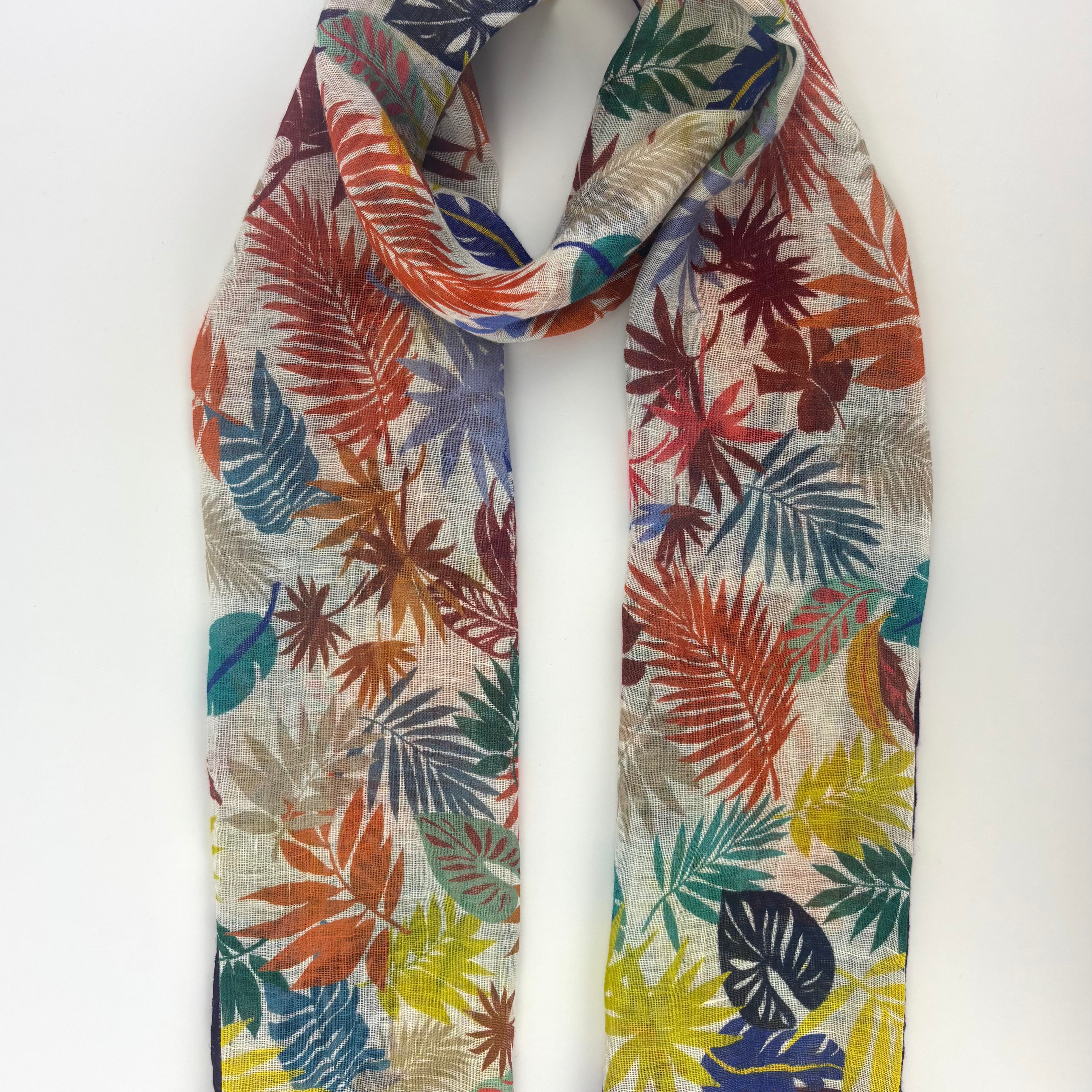 Barbieri Linen Leaves Scarf - Big Bag NY